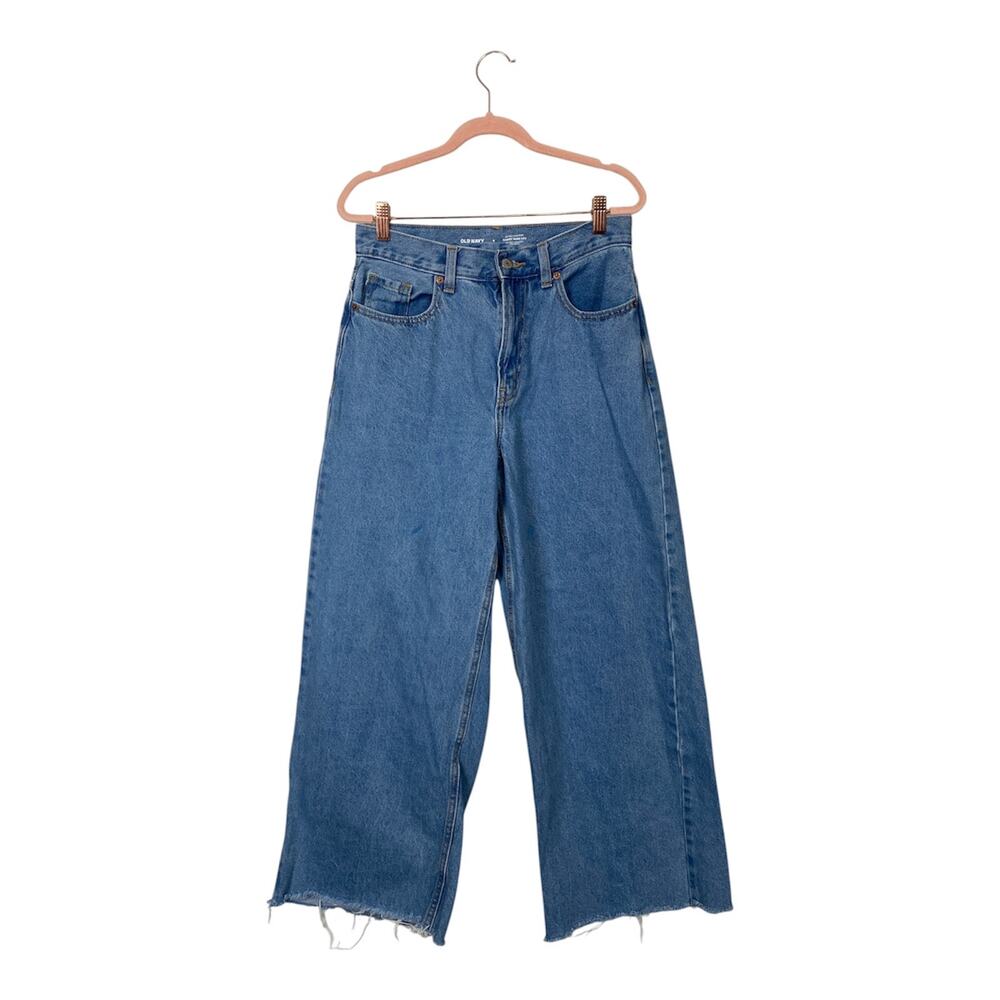 Old Navy Extra High Rise Baggy Secret Smooth Pockets Blue Denim Pants Size 6